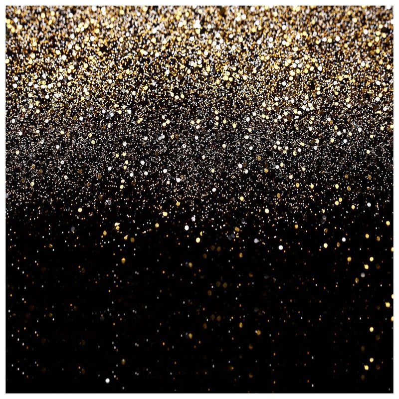 WOLADA Black and Gold Backdrop Golden Glitter Backdrop for Photography Wedding Birthday Baby Shower Party Photo Studio 8x8FT 11176 - Image 1